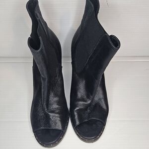 Freda Salvador Black Studded Leather Open-Toe Booties – Women’s Size 7
